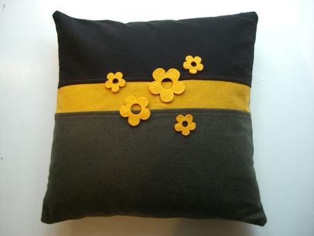Mustard felt flower applique