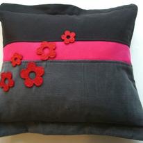 Pink felt flower applique