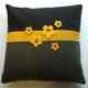 Mustard felt flower… | £40 | 46 x 46cm | Cashmere, Wool and Corduroy Mustard felt flower…