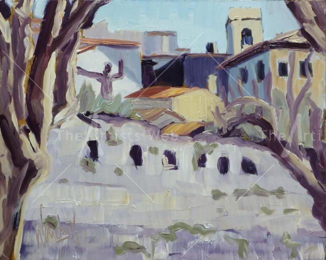 St. Paul de Vence oil on board	/><link rel=
