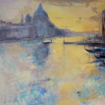 1097 Last light in Venice 24x24 canvas