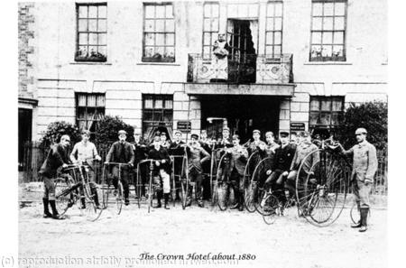 Cyclists at the Crown Hotel Brackley c.1900