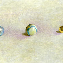 Five glass marbles