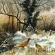 Pheasants in snow