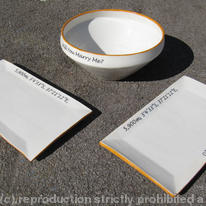 Serving bowl and plates for an engagement gift