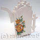 Chip box white | £60 | 10 x 18cm | Slip cast porcelain with on glaze floral transfer Chip box white