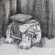 Broken Elephant | | 15 x 15cm | Graphite on Paper Broken Elephant