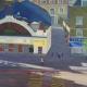 The screen on the Green… | | 40 x 56cm | Acrylic on canvas The screen on the Green…