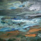 Storm beach, Cornwall | £150 | 42 x 5cm | oil on canvas Storm beach, Cornwall