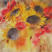 hidden Sunflowers and Poppies