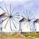 Greek Windmills | | 46 x 62cm | giclee print Greek Windmills