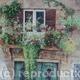 Balcony, Piazza Navona | £600 | 63 x 54cm | Watercolour on Paper Balcony, Piazza Navona