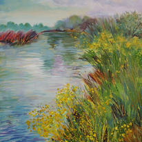 Yellow Flowers by the Thames