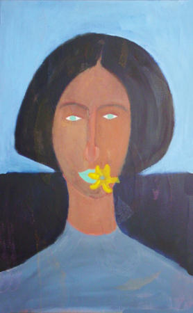 lady with flower