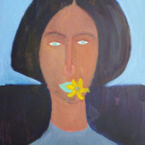 lady with flower