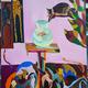 pink cats | £800 | 90 x 100cm | oil on canvas pink cats