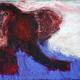 blue elephant | £350(sold) | 26 x 32cm | oil and pigment on canvas blue elephant