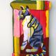 cat | £200 | 40 x 60cm | oil on drift wood cat