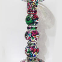 Hand Painted Glass Candlestick