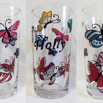 Child's Personalised Butterfly Glass