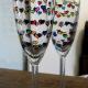 Hand Painted Glass Hearts Design