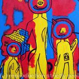 3 Wise Men and an Interloper - Acrylic on canvas board