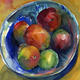 Plums in dish