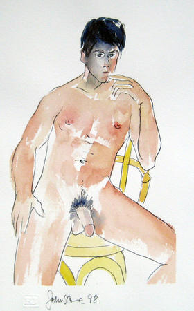 Male figure - one of a pair