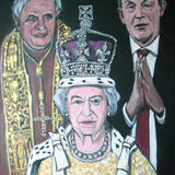 The Pope, the Queen, the politician - acrylic