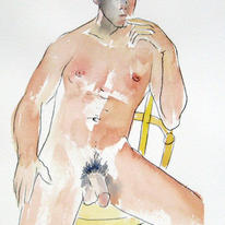 Male figure - one of a pair