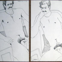 Two male nudes (sold as a pair)