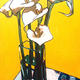 Arums on yellow