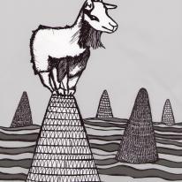 Goat on top of a hill