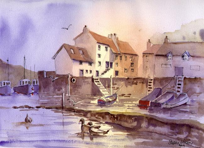 Polperro Light watercolour on Arches 51x41cm