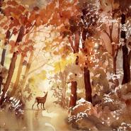 A Doe in Autumn woodland