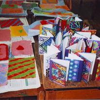 sheets of paper and notebooks