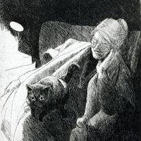 Cat on lap