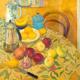 Yellow tablecloth | | 90 x 120cm | Oil on canvas Yellow tablecloth