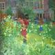 Family in the garden | | 106 x 5cm | Oil on canvas Family in the garden