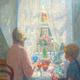 Sun and lace curtains | | 69 x 2cm | Oil on board Sun and lace curtains