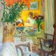 Orange lilies | | 64 x 8cm | Oil on board Orange lilies