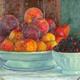Cherries and fruit | | 48 x 26cm | Oil on board Cherries and fruit