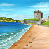 Broughty Ferry Castle from the Beach - Acrylic on paper, mounted