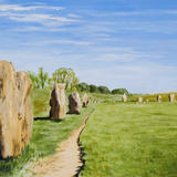 Avebury Ring - acrylic on board, mounted