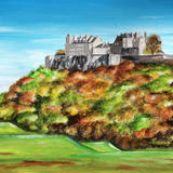 Stirling Castle in Autumn - Acrylic on Paper, mounted
