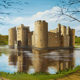 Bodiam Castle, East Sussex - Oil on box canvas