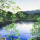 High summer at Loch… | £180 | 29 x 20cm | Acrylic on canvas, mounted High summer at Loch…