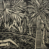 Swimming at the Wharf - linocut