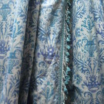 c2114 Gold/Turquoise and Blue Print Damask