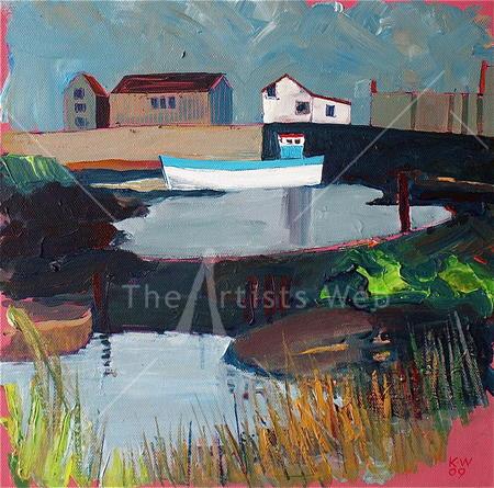 'Blue and White Boat: Brancaster'